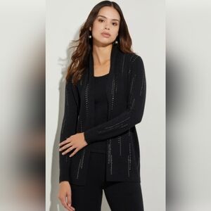 NWT Misook 100% cashmere raining crystal open cardigan sz XL